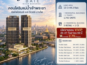 ด่วน! คอนโดหรู ริมแม่น้ำเจ้าพระยา เรฟเฟอเรนซ์ เบย์ ริเวอร์ บางโพ
